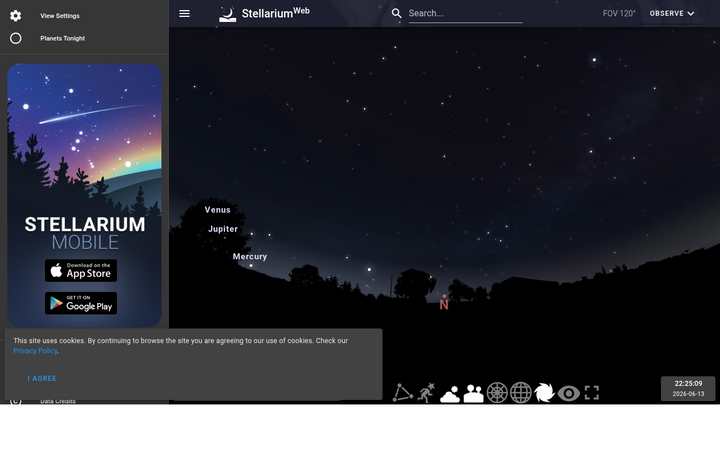 Apercu de Stellarium Web